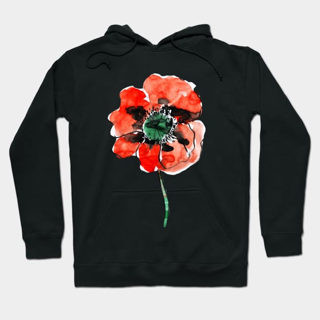 Poppy flower Hoodie by Elsiebat